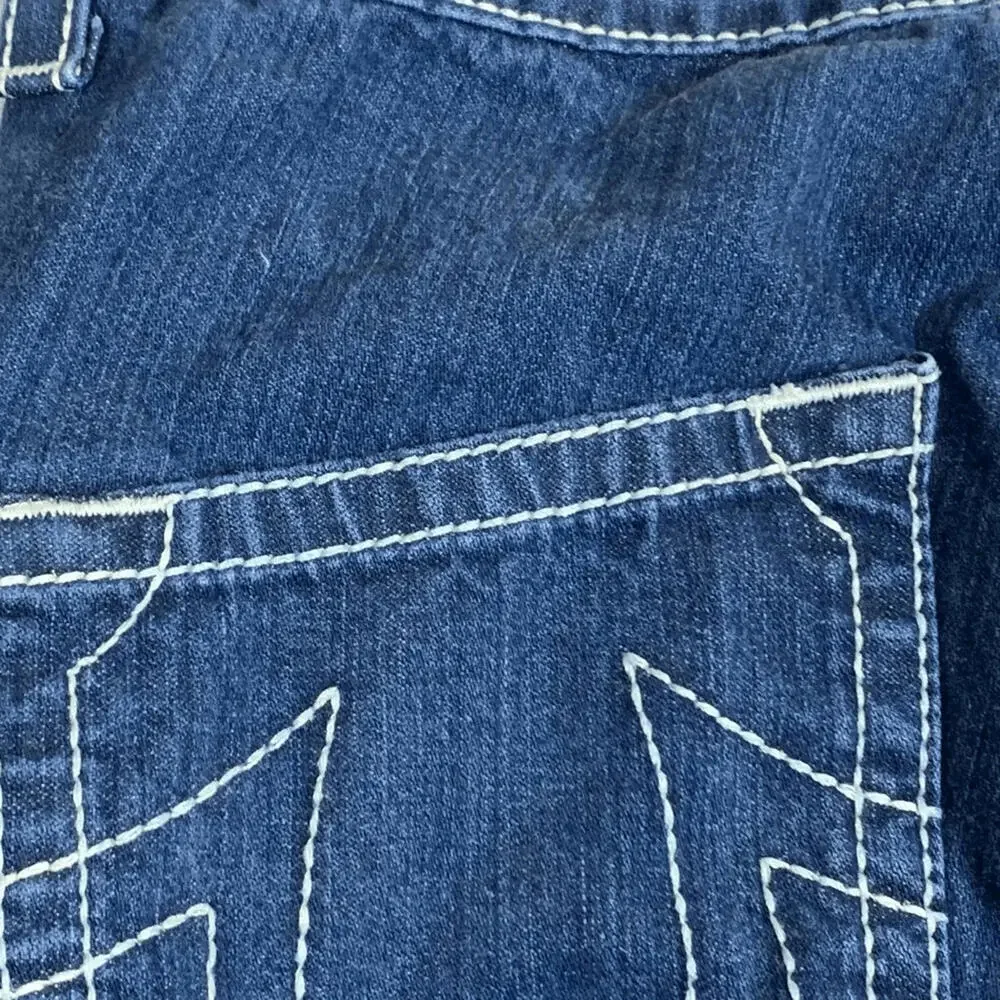 True Religion Men's Size 30x33 Blue Marco Big T Jeans Pocket Flap Western